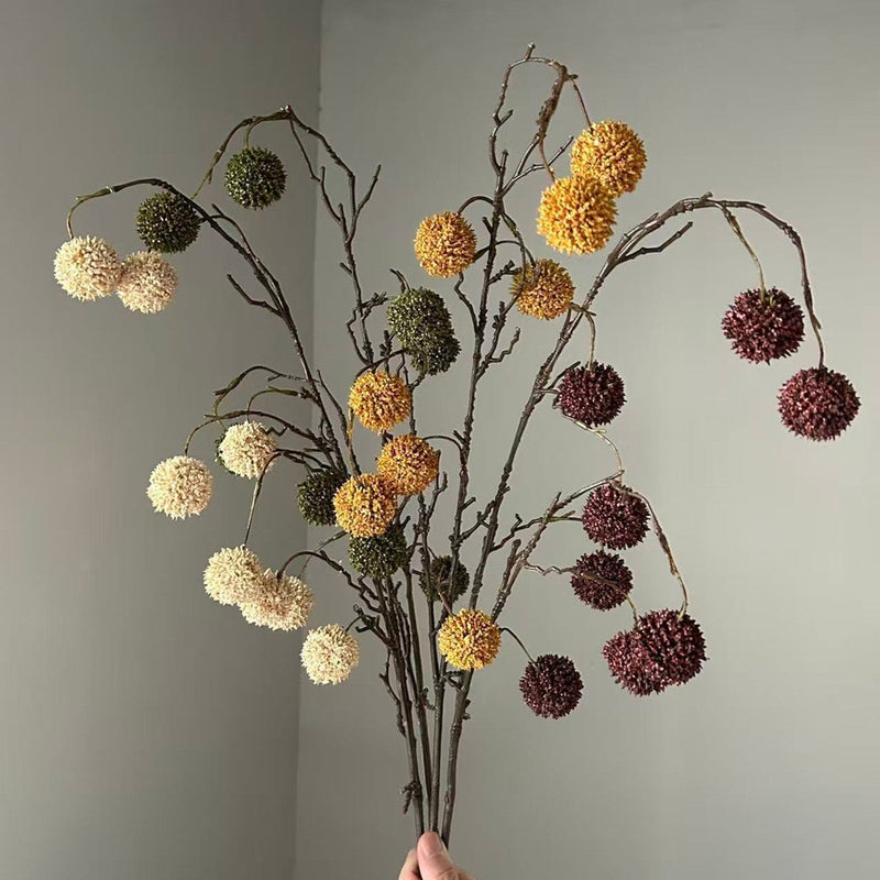 Artificial Wild Berry Bush with 8 Flower Heads, Plastic Faux Berry Stem for Weddings, Hotel Decor, Window Displays