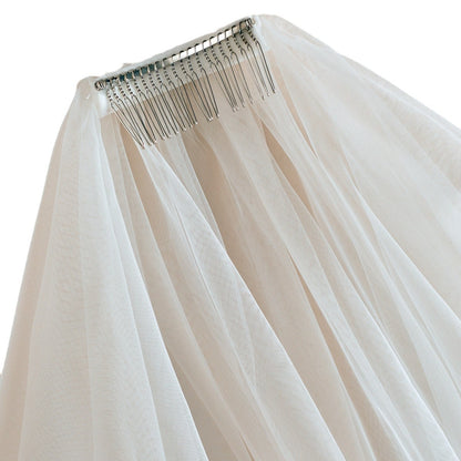 Bulk Long Bridal Veil 2025 New Pearl Embellished Cathedral Veil with Adjustable Comb for Outdoor Wedding & Bridal Shower Decor Wholesale