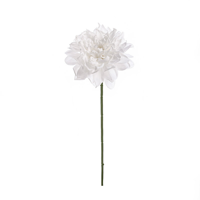 Artificial Dahlia Single Stem, 1 Bloom Faux Silk Flower with Scorched Edge Petals, for Wedding, Home & Window Display