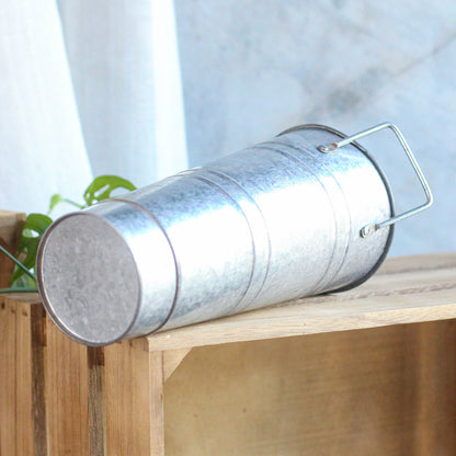 Bulk 1pc Galvanized Metal Flower Vase Rustic French Bucket Design for Home Decor Wedding Table Centerpieces Farmhouse Style Flower Holder Wholesale