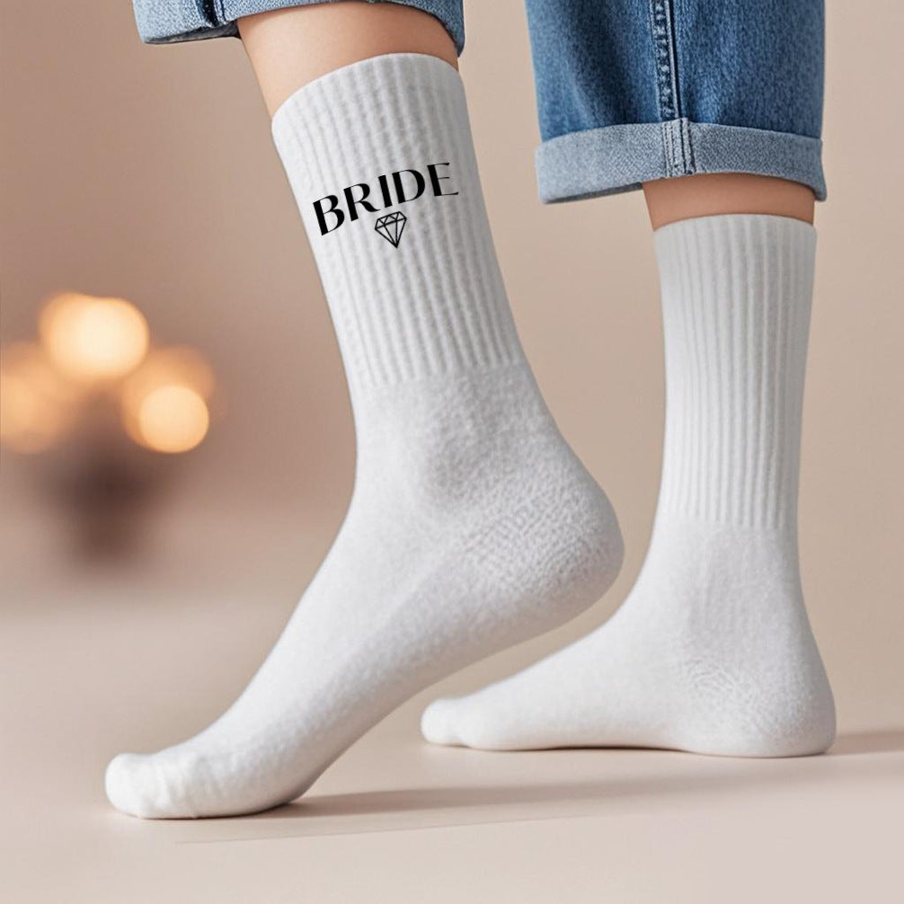 White Bridesmaid Socks - Soft Cotton Comfortable Breathable Wedding Essentials