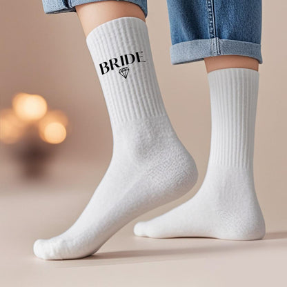 White Bridesmaid Socks - Soft Cotton Comfortable Breathable Wedding Essentials