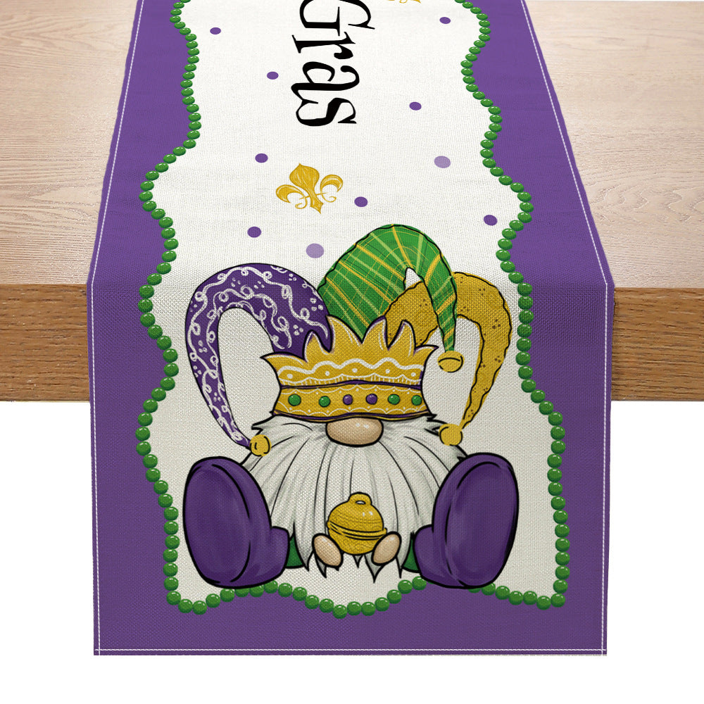 Bulk 2 Pcs 13X70 Inch Mardi Gras Table Runners For Holiday Party Decor Indoor Home Room Decor Wholesale