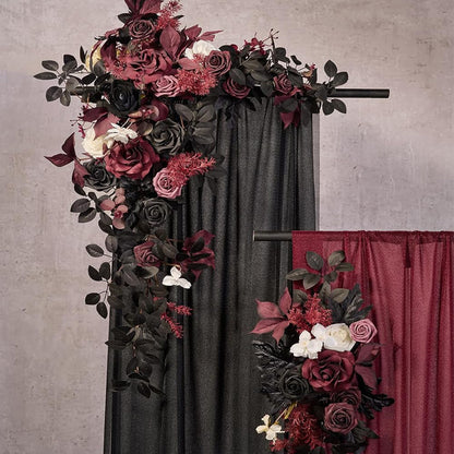 Bulk Black And Red Artificial Flowers 2025 Wedding Arch Drapes Roses Backdrop Gothic Ceremony Reception Outdoor Decor Wholesale