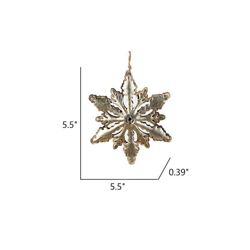 Wood Hollow-Out Snowflake Christmas Ornaments with Pine Cone, Bulk Xmas Tree Hanging Decorations, 10 Pcs
