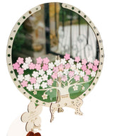 Cherry Blossom Tree Wooden Wedding Guest Book Sign - 12x12 Inches Wedding Sign-In Table Ornament | Wooden Craft for Wedding Decor