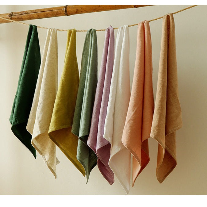Linen-Cotton Napkins for Home Kitchen - 15.75x15.75 Inches Solid Color Square Dinner Napkins/Tea Towels