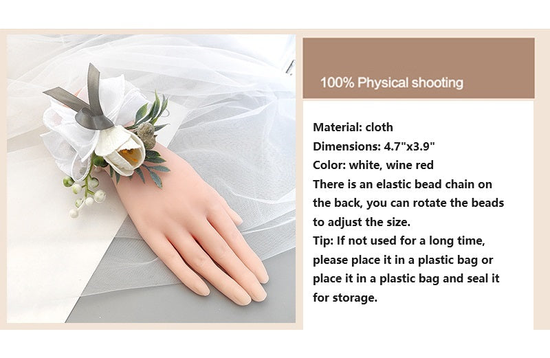 Romantic Marsala Artificial Velvet Tulips Wrist Corsage Bulk Quantity