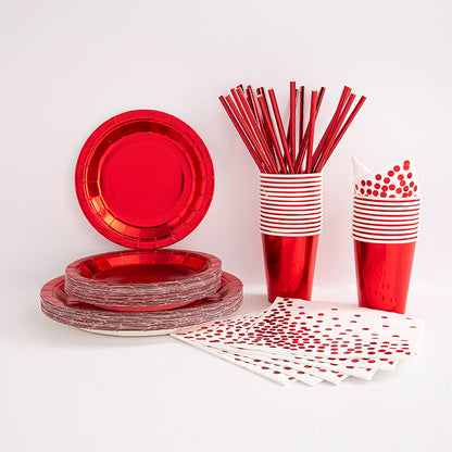 Bulk 2000Pcs Disposable Party Dinnerware with Paper Plates Cups Napkins for Birthday Wedding Party Wholesale