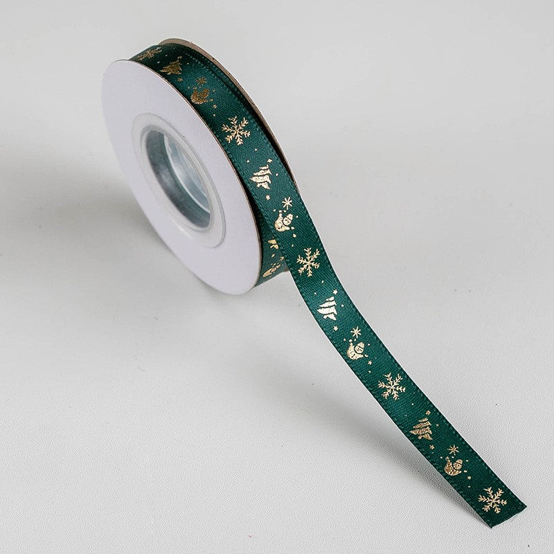 10 Yards Christmas Grosgrain Ribbon Bulk for Gift Wrapping Crafts DIY Holiday Decorations