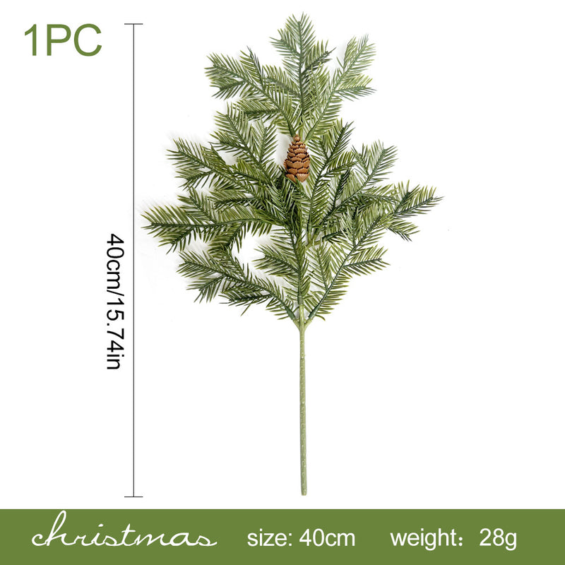 Artificial Red Berry & Pine Needle Christmas Stem, Plastic Faux Holly Pick for Wreaths, Floral Arrangements & Holiday Decor