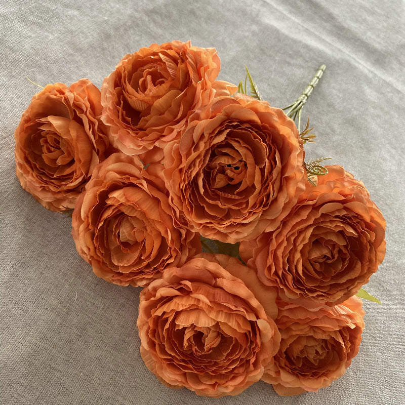 Artificial Peony Bush with 7 Blooms, 16" Tall, Silk-Like Fabric, Perfect for Weddings & Home Decor