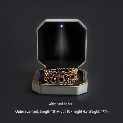 Bulk Ring Box With Light 2025 LED Illuminated Velvet Lined Jewelry Organizer for Bridal Shower & Proposal Accessories Wholesale