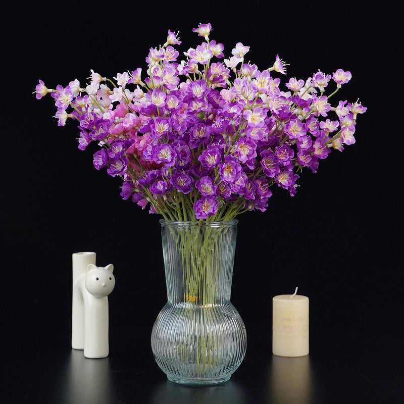 Artificial Delphinium Single Stem, 16 Blooms on Silk-Like Fabric, 16" Tall, for Wedding Centerpieces, Home Decor & Floral Arrangements