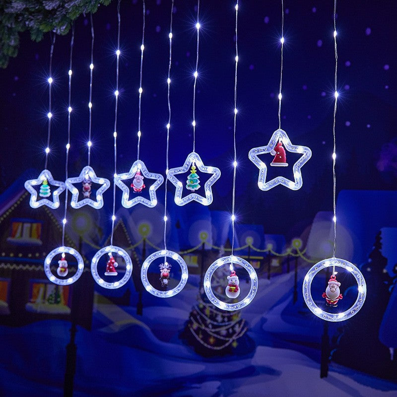 118 Ft LED Curtain String Lights USB Powered with Smart Remote Control for Christmas Window Hanging Decor