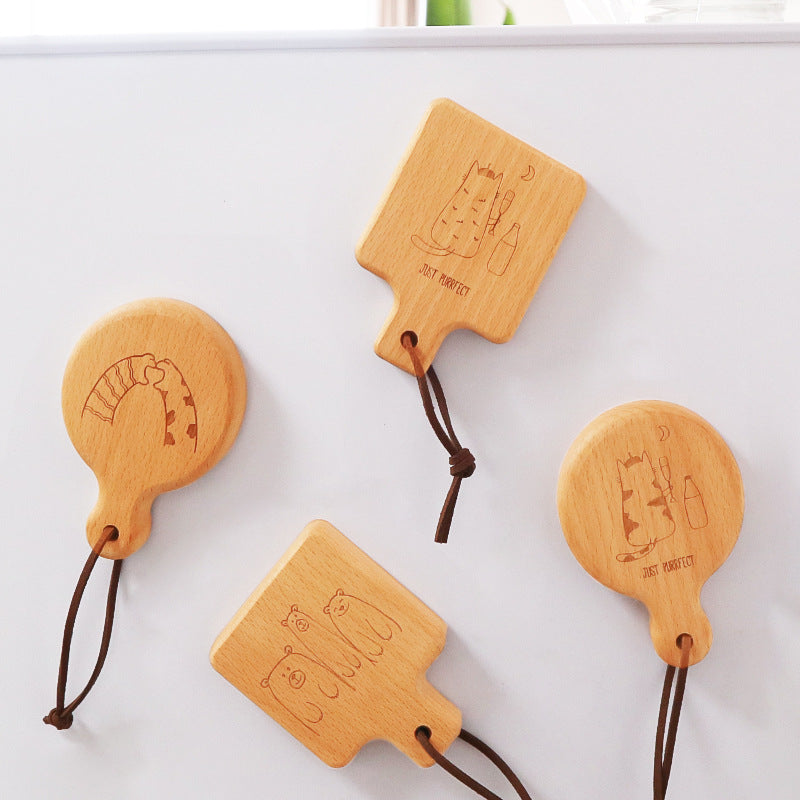 Customized Wooden Beer Bottle Opener with Magnet - Laser Engraving & UV Printing, 3.15x2.36 Inches