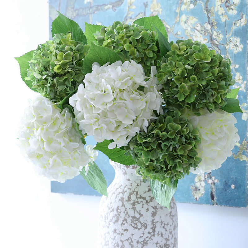 18 Inch Silk Hydrangea Flowers Bouquet, 10 Pcs Artificial Hydrangea Stems for Bulk Wholesale