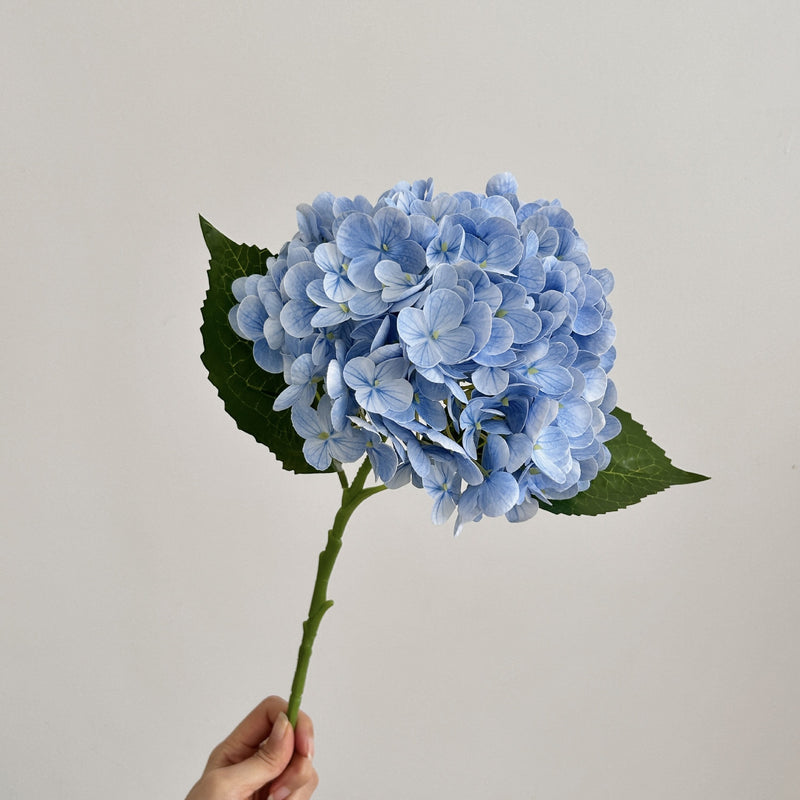 Single Stem Hydrangea Artificial Flower, 20" Silk-Like Fabric Hydrangea, Perfect for Weddings, Events, and Home Decor