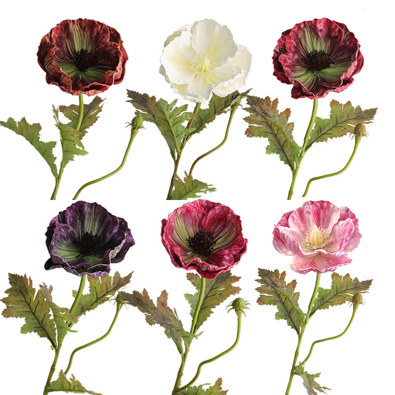 26" Real-Touch Artificial Poppy Flower – Faux Floral for Wedding & Home Decor