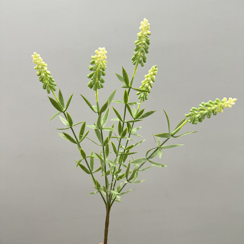 Artificial Lavender and Hyacinth Bush with 5 Blooms, 19" Tall, Plastic, Perfect for Home Decor, Weddings, and Events