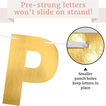 Bachelorette Party Gold Metal Banner - 10 Pack | Bride to Be Party Decor