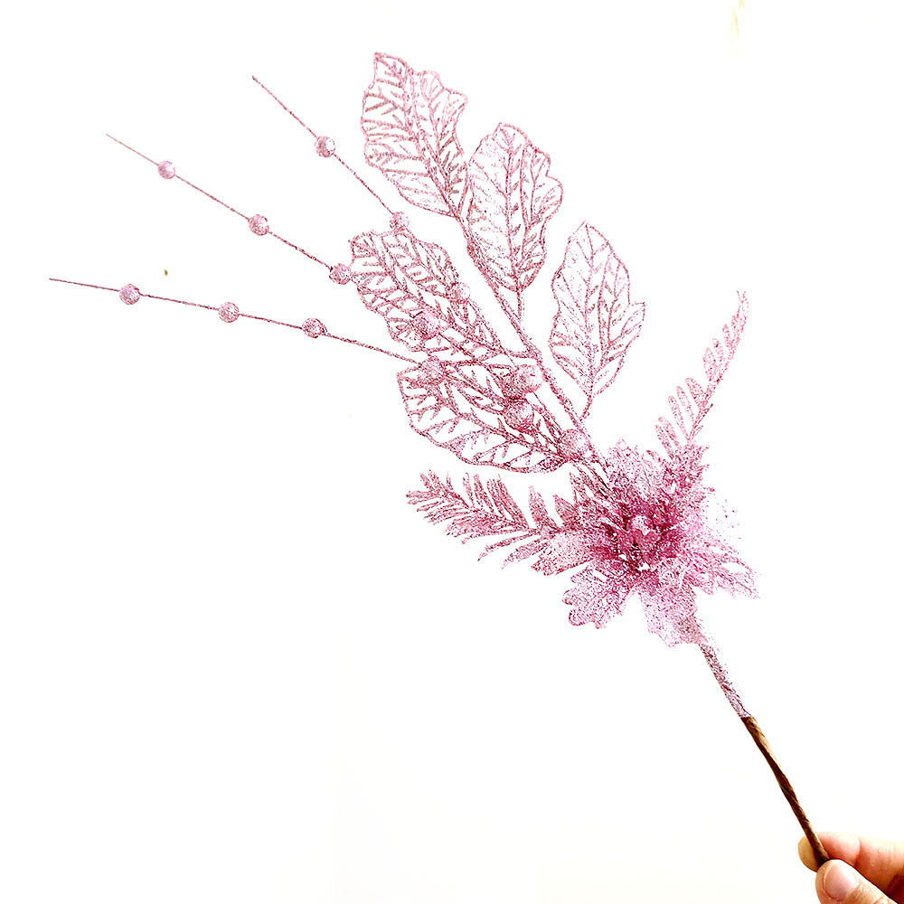 Christmas Gold Glitter Lily Ornament - 17" Christmas Tree Topper Decoration