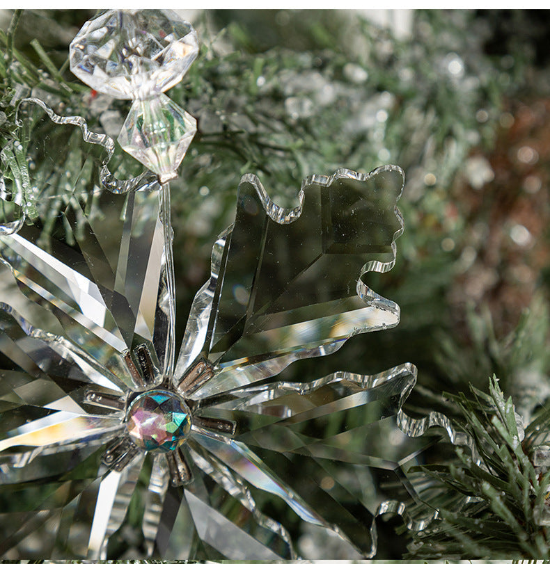 Christmas Snowflake Ornaments 24 Pcs Clear Acrylic Hanging Pendants Holiday Party Decor
