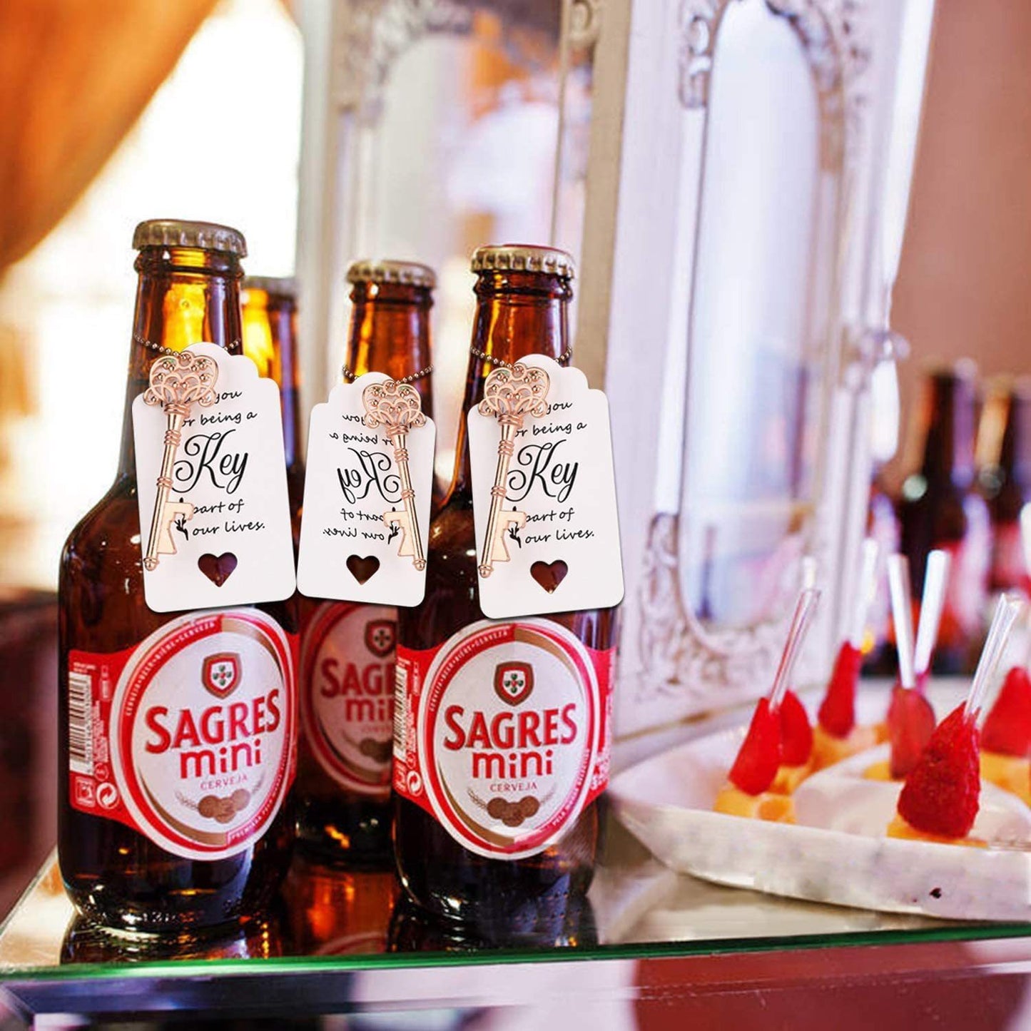 Bulk 50 Pack Vintage Skeleton Key Bottle Openers Wedding Favors Set with Keychains Durable Metal Bottle Opener Bulk for Bridal Showers Rehearsal Dinners & Anniversary Parties Wholesale