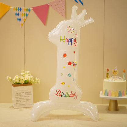 Bulk 10 pcs 42-inch White Crown Foil Number Balloons - for Birthday Party Decorations and Photo Props Wholesale