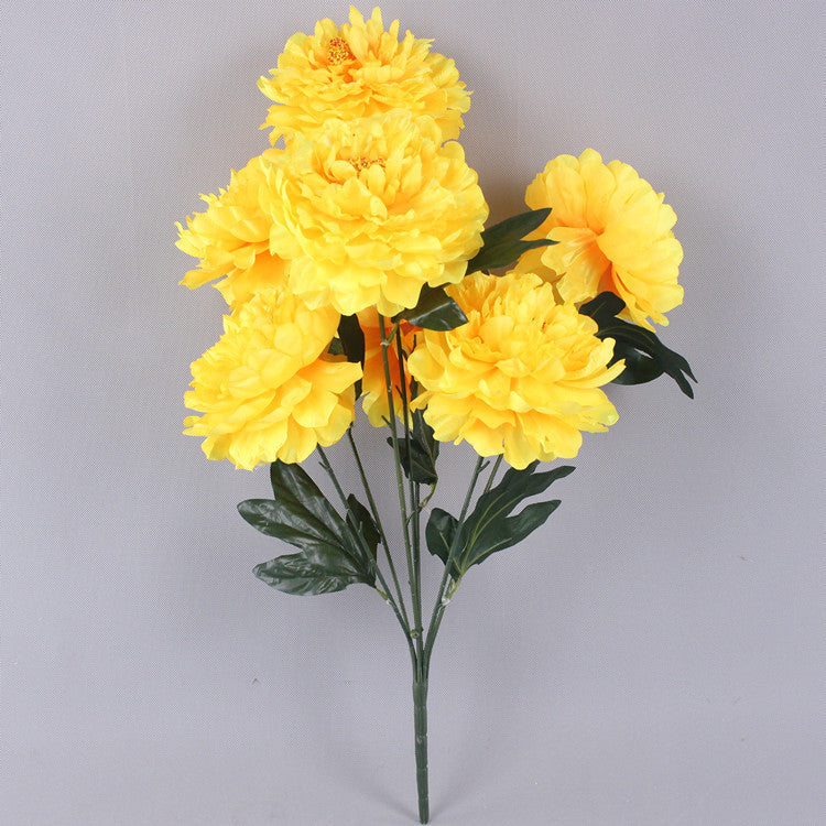 27 Inch Artificial Peony Bush 1 Pc Satin Cemetery Flower Stem
