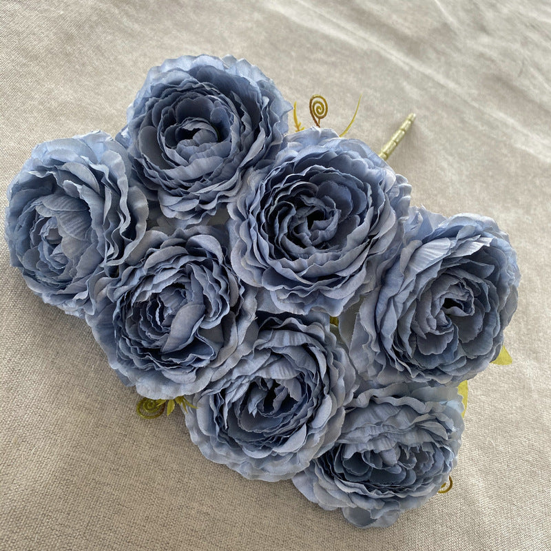Artificial Peony Bush with 7 Blooms, 16" Tall, Silk-Like Fabric, Perfect for Weddings & Home Decor