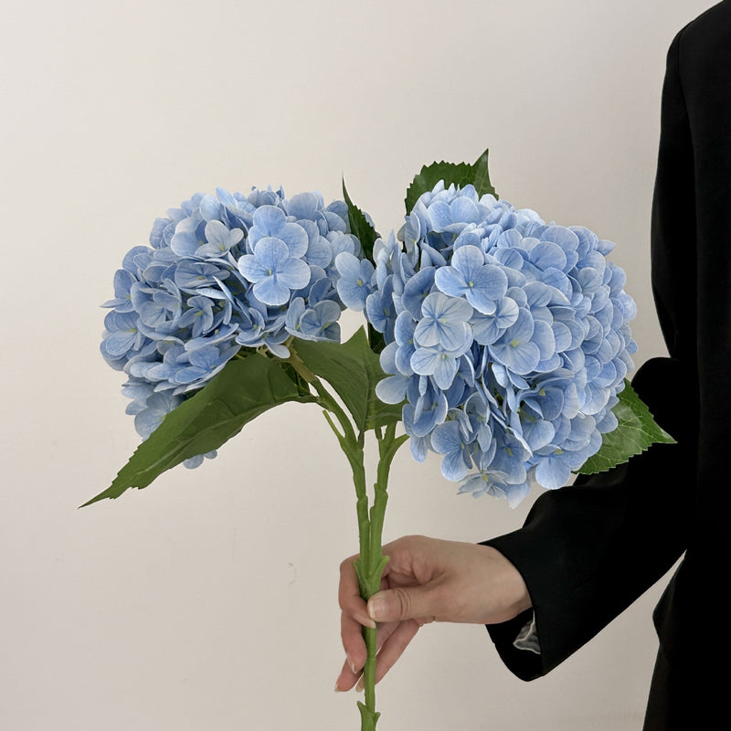 Single Stem Hydrangea Artificial Flower, 20" Silk-Like Fabric Hydrangea, Perfect for Weddings, Events, and Home Decor