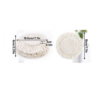 Bulk 2 Pcs Boho Hand-Woven Coasters with Tassel For House Warming Gifts Wholesale