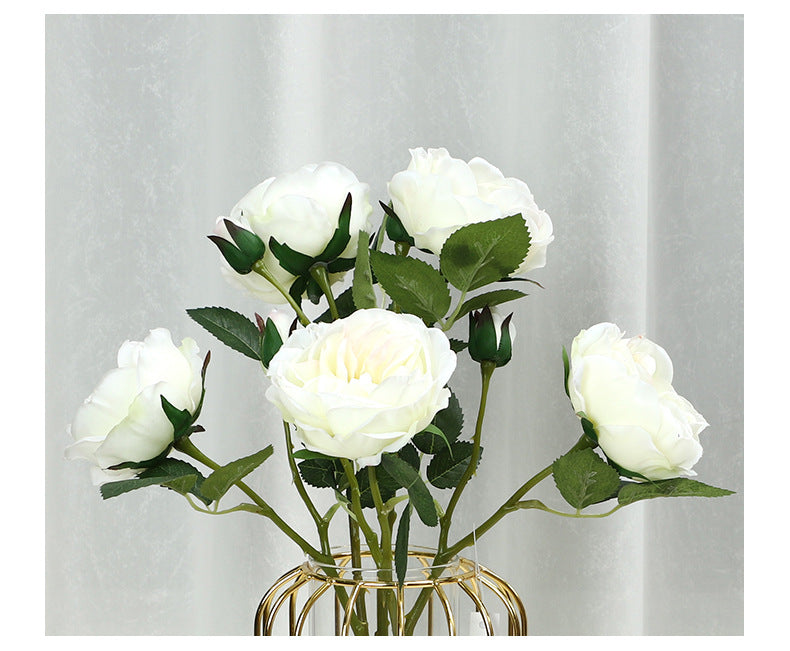 20 Inch Artificial Silk Rose Stems with Buds, 10 Pcs Bulk Wholesale