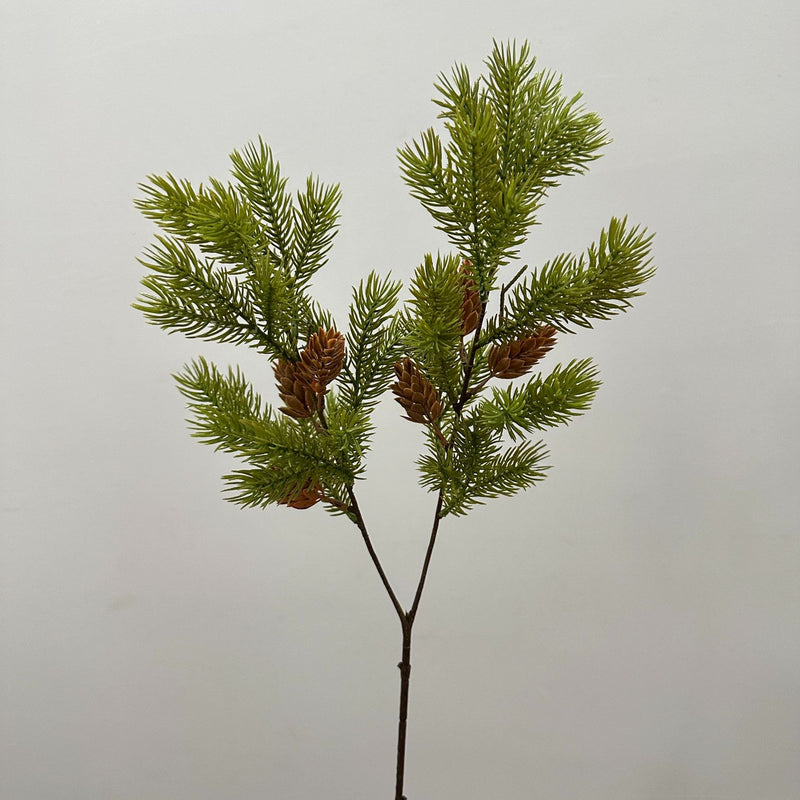 Artificial Pine Bush with Berries, Faux Pine Needle Branch, Plastic PE/PVC, Indoor Outdoor Decor for Home, Wedding & Window Display