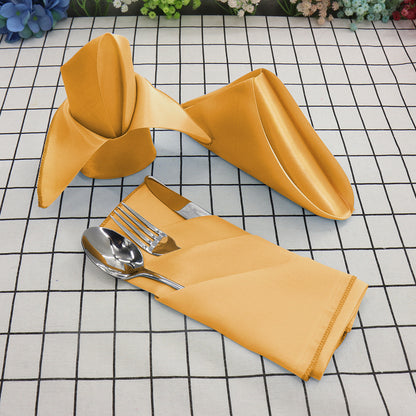 Bulk 25 Pcs Satin Square Napkins for Wedding Banquet Valentine's Day Party Dinner Table Wholesale