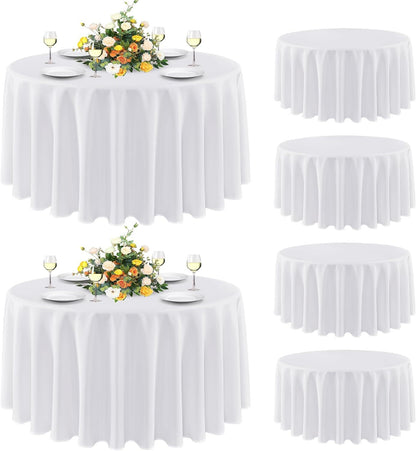 Bulk 3 Pcs Round Tablecloths Heavy Duty Polyester Washable Table Covers for Wedding Receptions Banquet Events & Birthday Parties Stain Resistant Spillproof Fabric for Dining Catering Wholesale