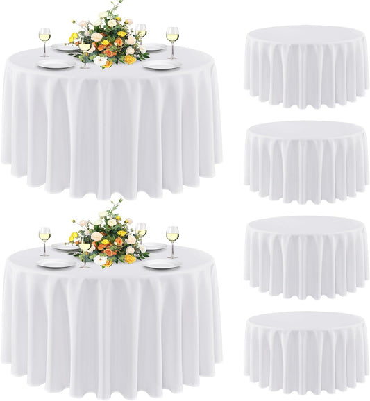 Bulk 3 Pcs Round Tablecloths Heavy Duty Polyester Washable Table Covers for Wedding Receptions Banquet Events & Birthday Parties Stain Resistant Spillproof Fabric for Dining Catering Wholesale