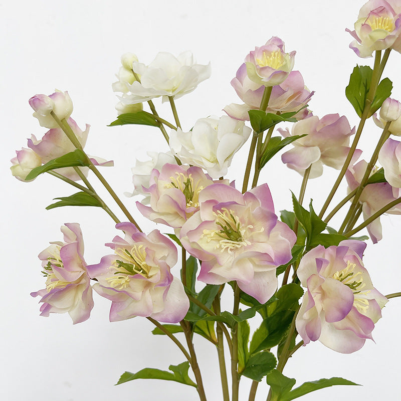 23 Inch Artificial Silk Helleborus Spray Branches 10 Pcs Bulk Wholesale