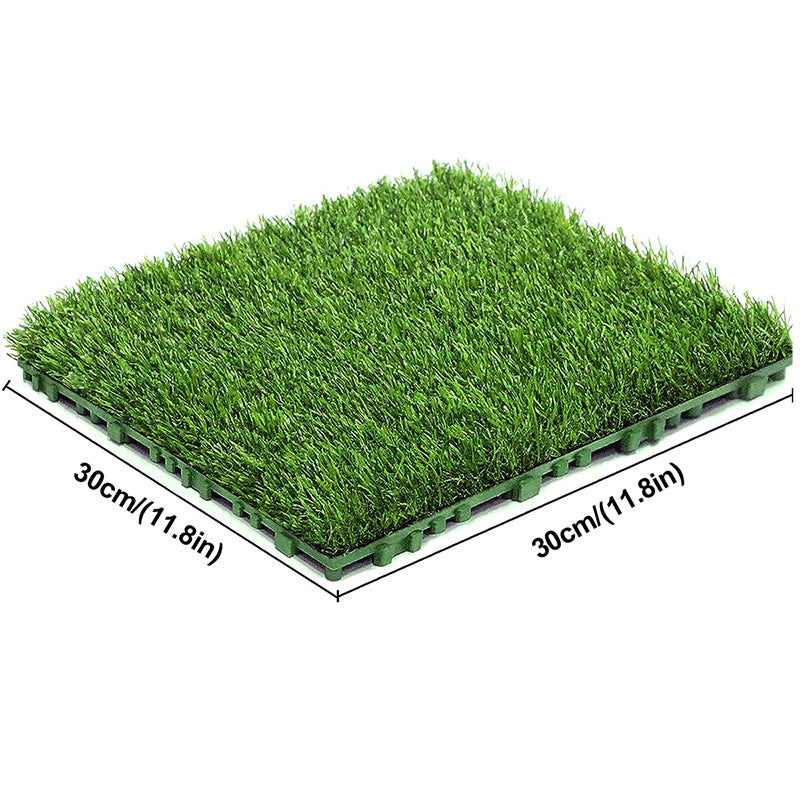 Artificial Grass Mat Tiles, 2-Piece Interlocking Faux Turf Pads, 1" Pile Height, Dog Potty Patch, Patio, Garden & Wedding Decor