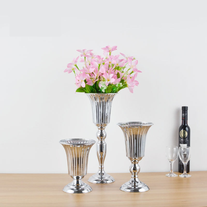 Premium Rust Resistant Table Vase Centerpiece Gold Metal Floral Arrangement for Wedding Banquet Anniversary Ceremony Decor