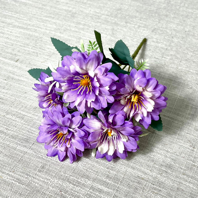 Artificial Cosmos Flower Bush with 5 Blooms, Faux Silk-Like Fabric, Rustic Floral for Wedding, Home Decor & Window Displays