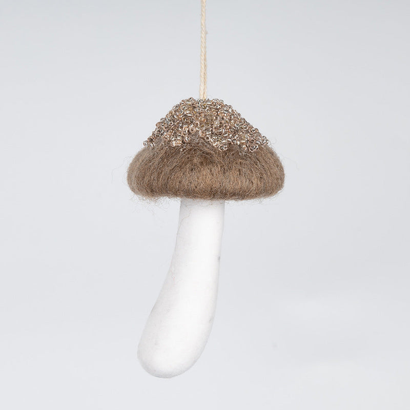 Bulk 12 Pcs Christmas Wool Felt Mushroom Ornaments for Xmas Tree Home Indoor Party Decor