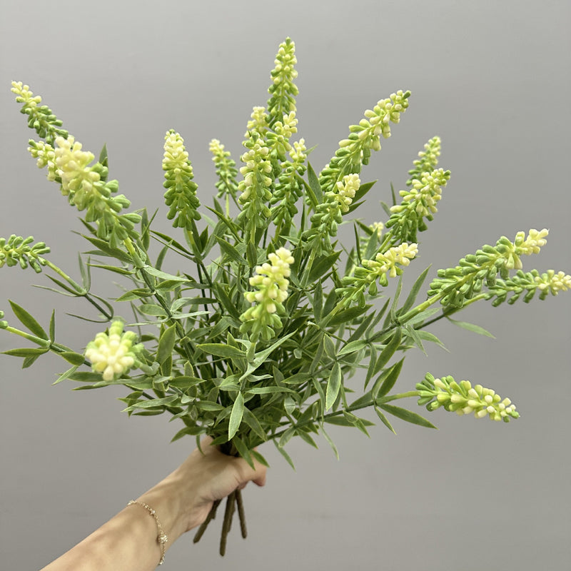 Artificial Lavender and Hyacinth Bush with 5 Blooms, 19" Tall, Plastic, Perfect for Home Decor, Weddings, and Events