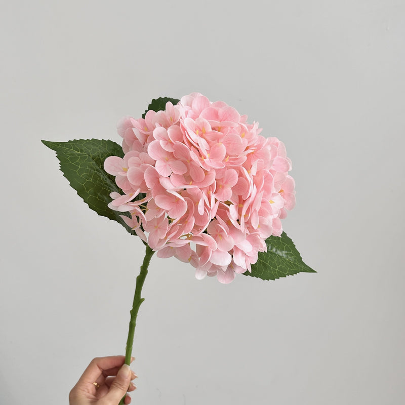 Single Stem Hydrangea Artificial Flower, 20" Silk-Like Fabric Hydrangea, Perfect for Weddings, Events, and Home Decor