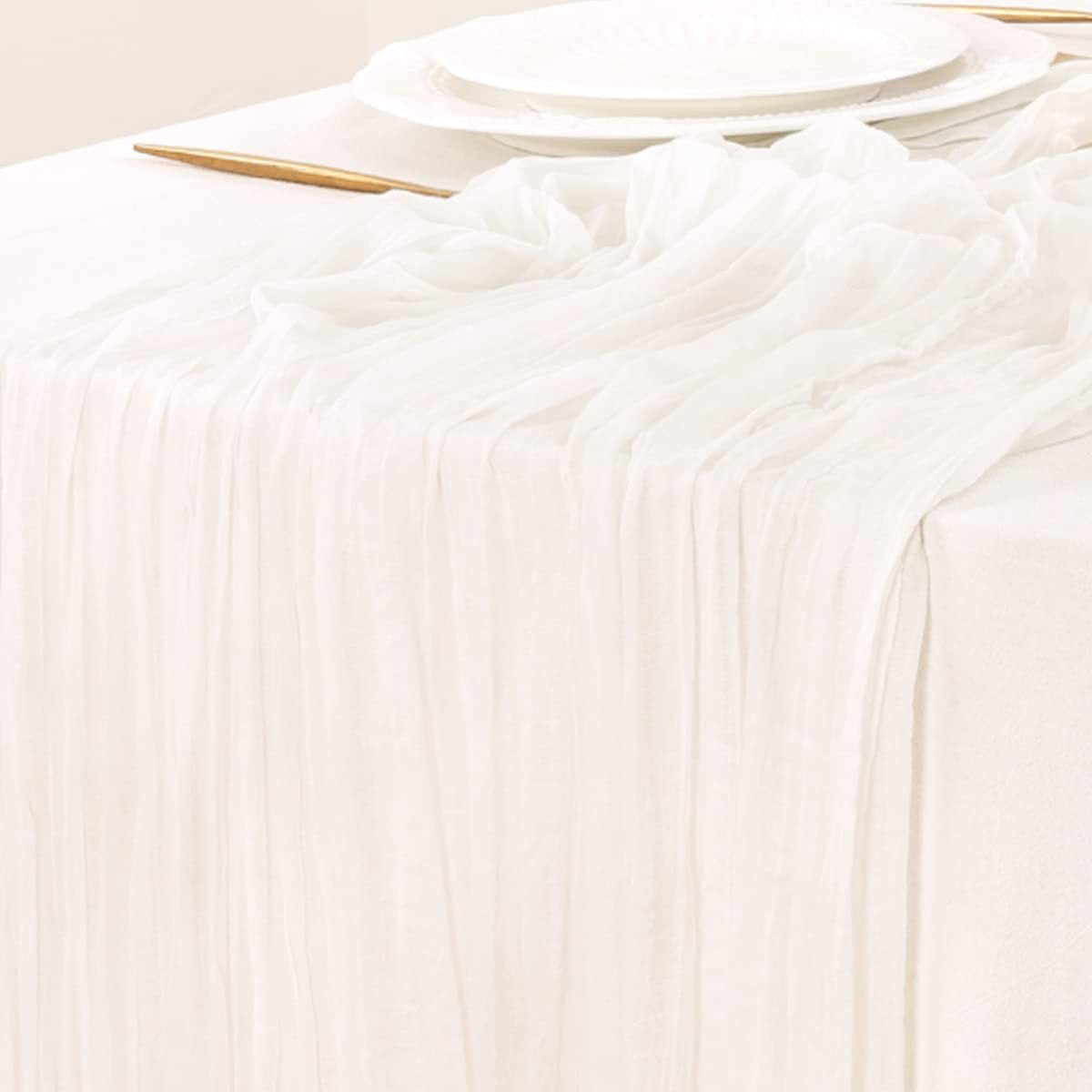 Bulk Cheesecloth Table Runner 2025 Boho 35" Breathable Organic Cotton Table Decor for Summer Wedding Bridal Shower Boho Party Wholesale