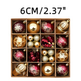 Christmas Ornaments | 42-Piece Red/Green/Gold Premium Painted Christmas Ball Set Tree Decor Plastic Material 9.4"x9.4"x2.37" (24x24x6CM), 400g