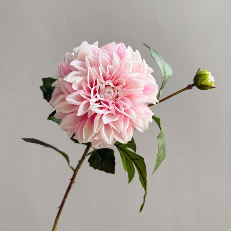 Artificial Dahlia Bush with 2 Blooms, 26" Tall, Silk-Like Fabric, Modern Elegance for Home Decor, Events