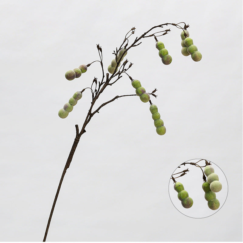Artificial Gourd Fruit Stem, Single Stem with 8 Blooms, Rustic Decor for Home, Wedding, and Commercial Spaces