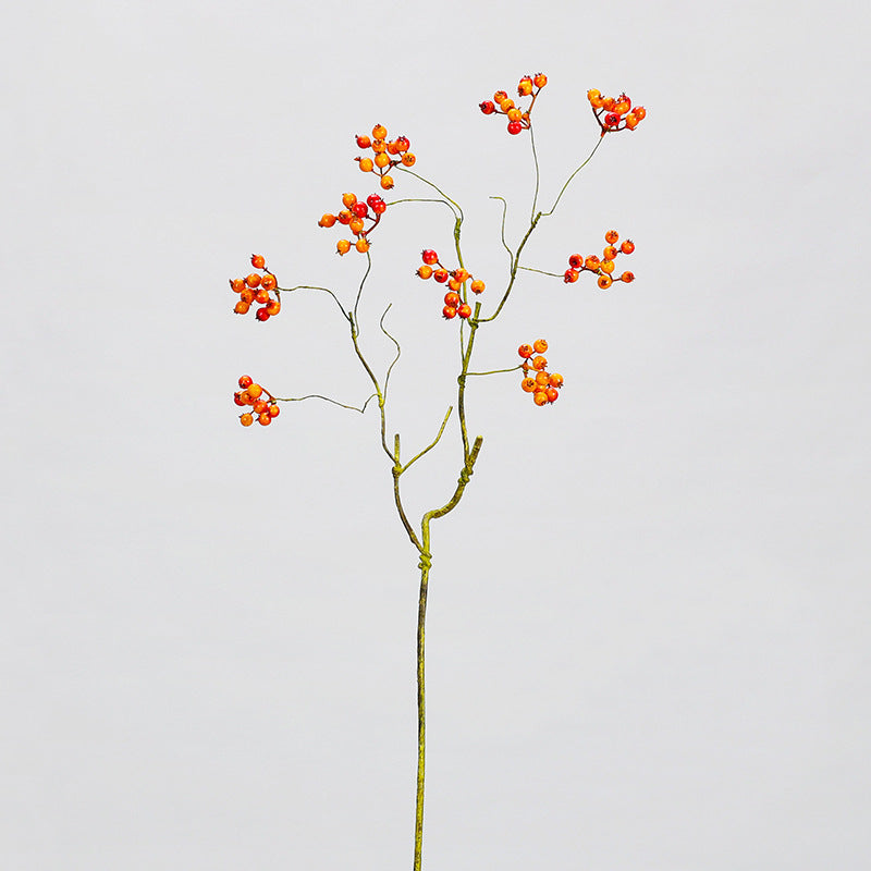 Artificial Berry Bush with 9 Blooms, Red Holly & Wild Berries, 28" Tall, Foam Material, for Home Decor, Weddings & Events